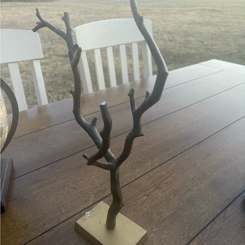 Metallic Tree Branch Jewelry Stand